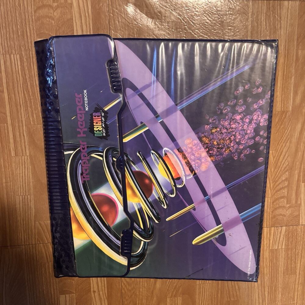 Vintage 90s Mead TRAPPER KEEPER Designer Series Binder Retro Colorful Planets